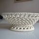Woven ceramic oval fruit bowl or dish