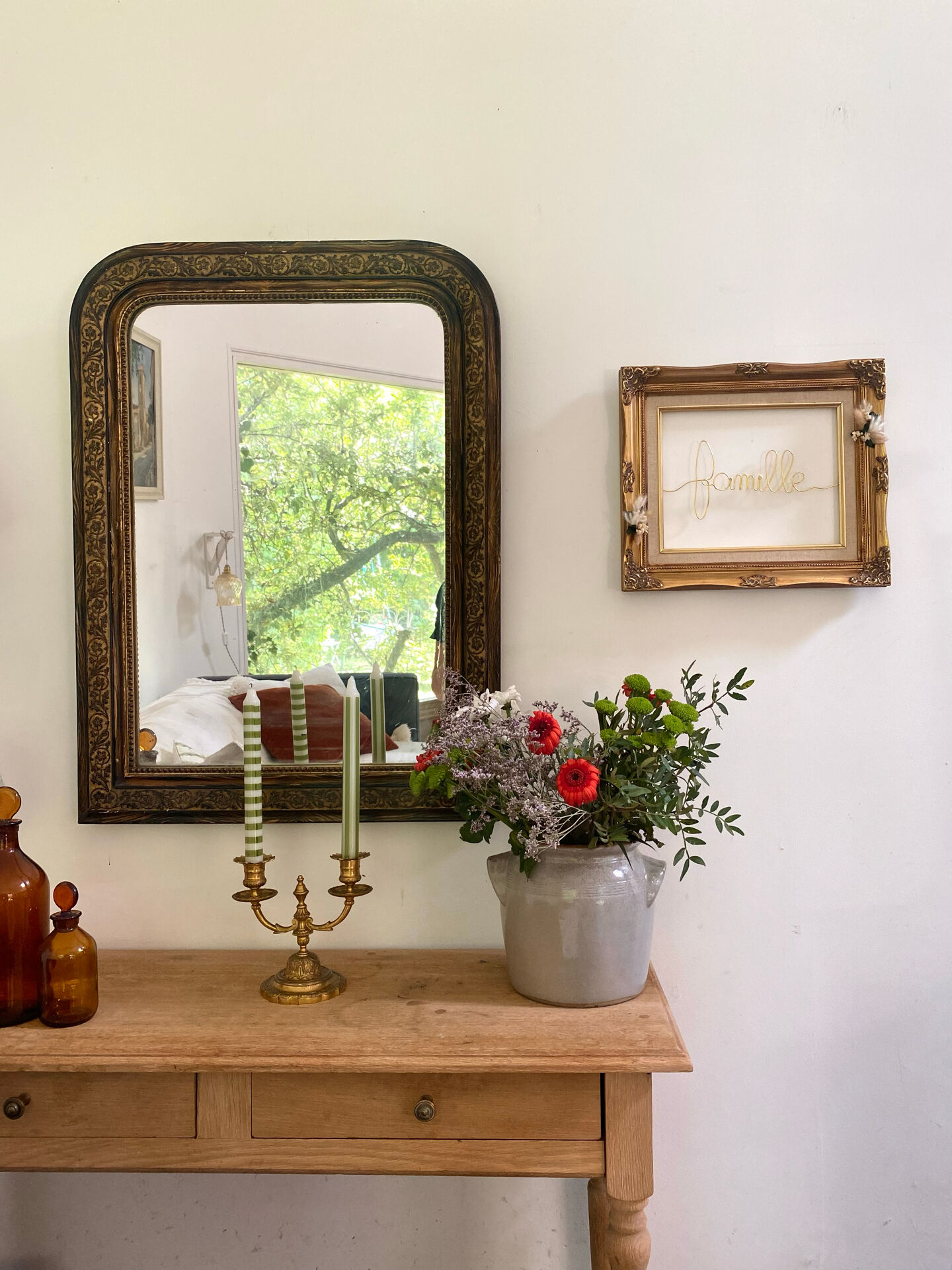 Louis-Philippe mirror, wood and gilded stucco — late 19th century