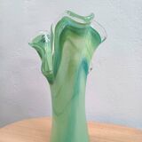 Vase en verre de Murano vert, Italie