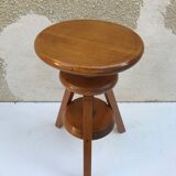 Stool former painter tripod adjustable screw 70s vintage wooden
