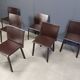 Vintage brown leather dining chairs, set of 6, 1980s