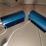 Pair of green Lod type v413 roller wall lights from Ikea.