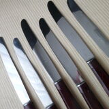 Box of 6 old Bakelite and Stainless steel table knives art deco style