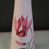 Vase en porcelaine Floss Bavaria, décor floral cyclamen – Allemagne, a