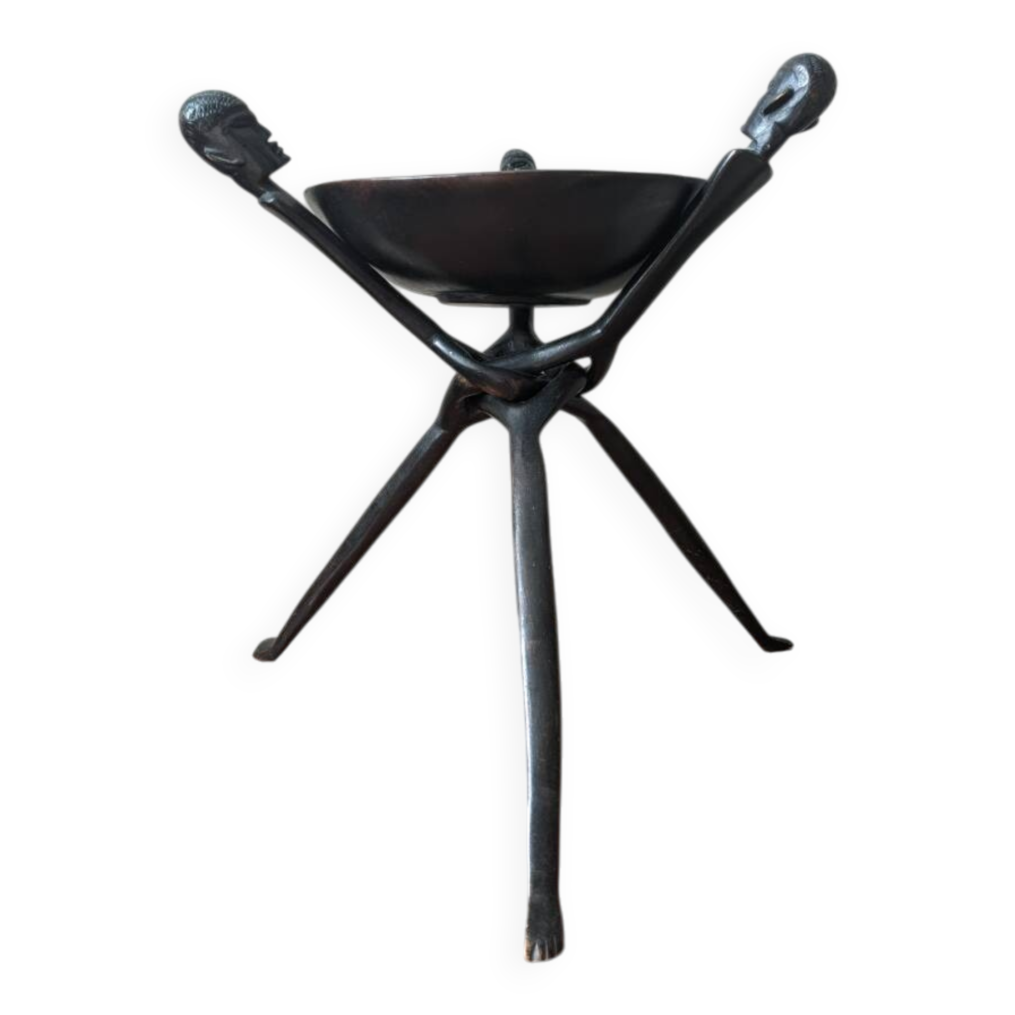 Tripod pocket emptier handcrafted African art ethnic tribal decoration