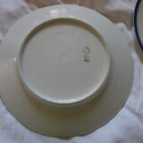8 plates in Limoges porcelain gold and ultramarine blue fillets