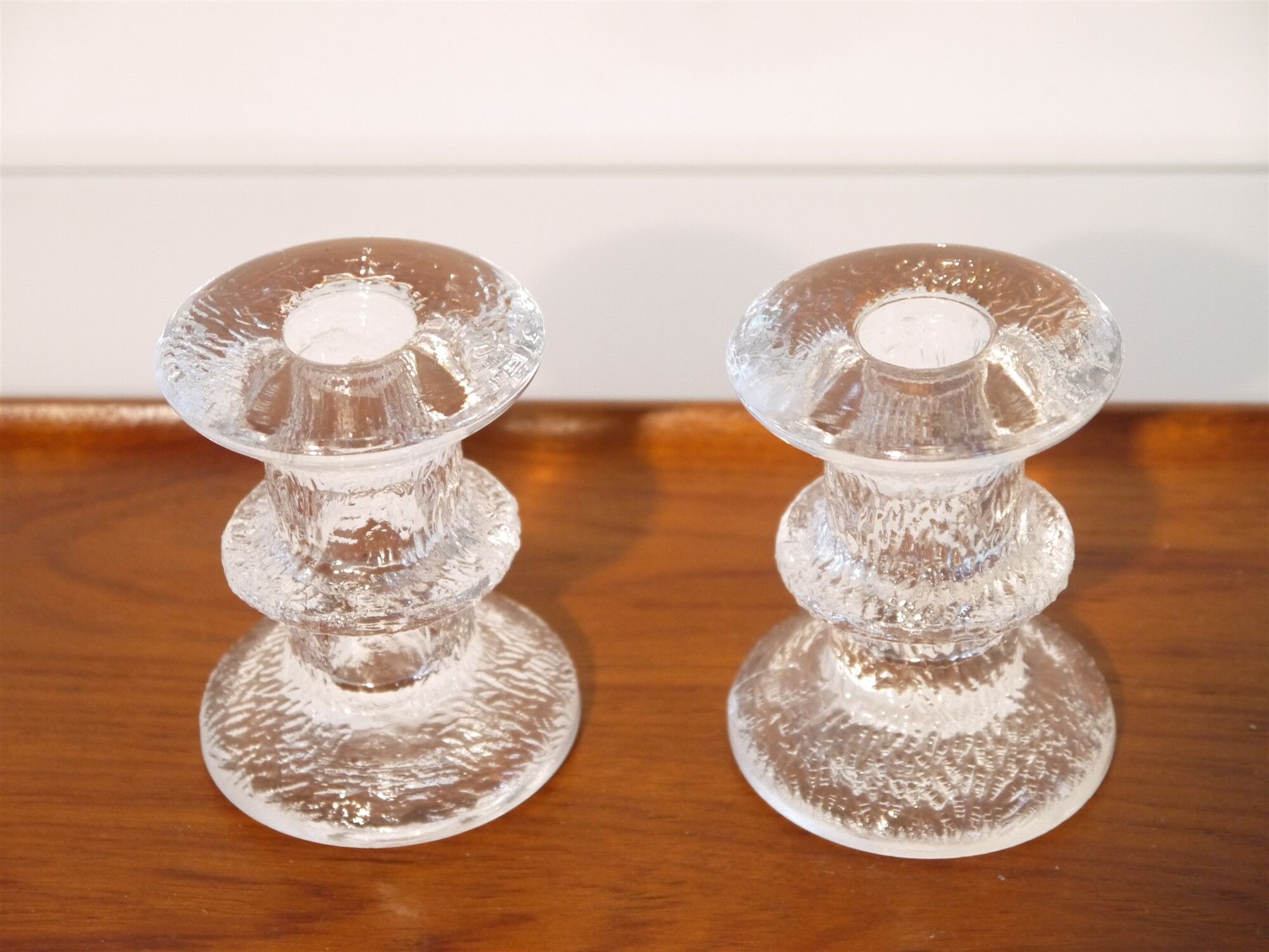 Bougeoirs vintage scandinave en verre