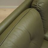 Canapé danois en cuir vert, années 1970