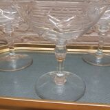 Set 4 glasses of champagne crystal chiseled