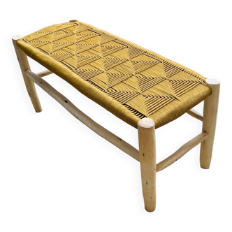 Traditional hand-woven bench