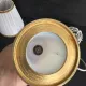 Lampe XIXe en opaline blanche et métal doré