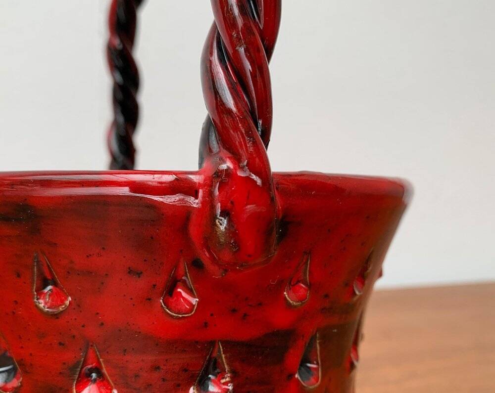 Italian ceramic vase Strawberries by Fratelli Fantullacci for Bitossi, 1960s
