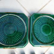Ensemble repose-plat, dessous de bouteilles et porte-couteaux Art Déco