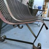 Banc de jardin métal perforé rené malaval 1950/60