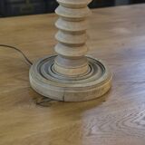 Large brutalist table lamp in beech