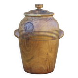 Olive wood lidded pot, storage pot, wooden pot, wooden box, storage pot, kitchen