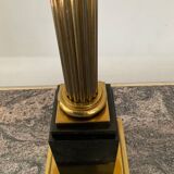 Empire style column lamp in bronze, opaline and marble