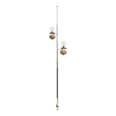 Rare lampe à tension-double éclairage, sphères en liège, Allemagne 60s