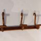 Curved wooden coat rack 3 walnut hooks Jacob & joseph Kohn 1900/1920.