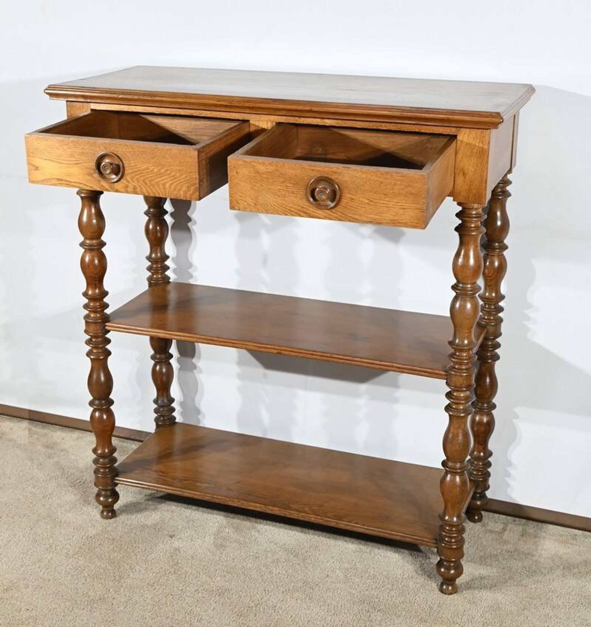 Sideboard at waist height, oak console, Louis Philippe style, 2nd part of the 19th century.