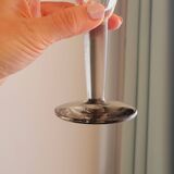 10 Bormioli Rocco Vintage Crystal Champagne Flutes Glasses with Grey Rain Foot