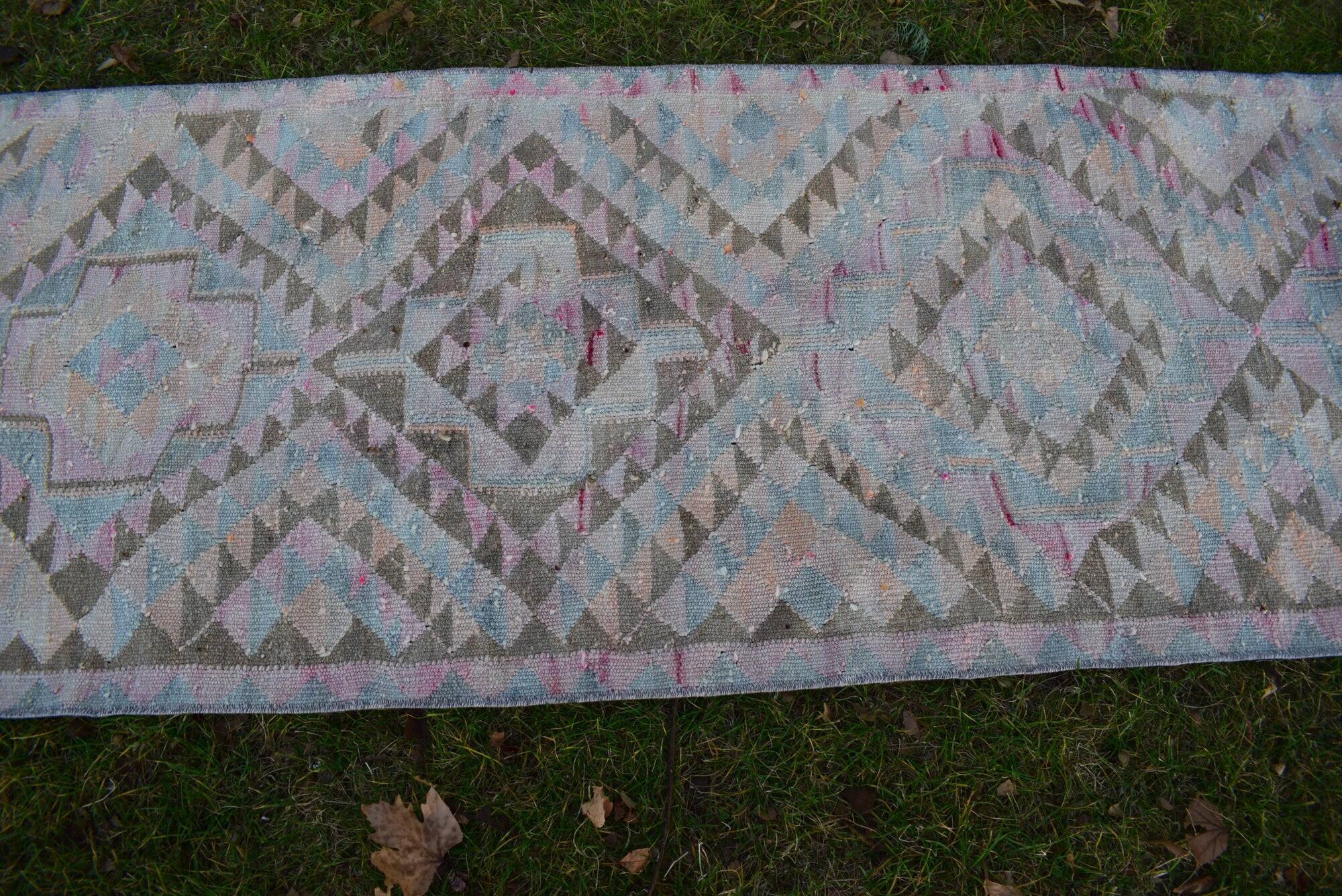 Vintage Turkish hallway rug 76x350 cm
