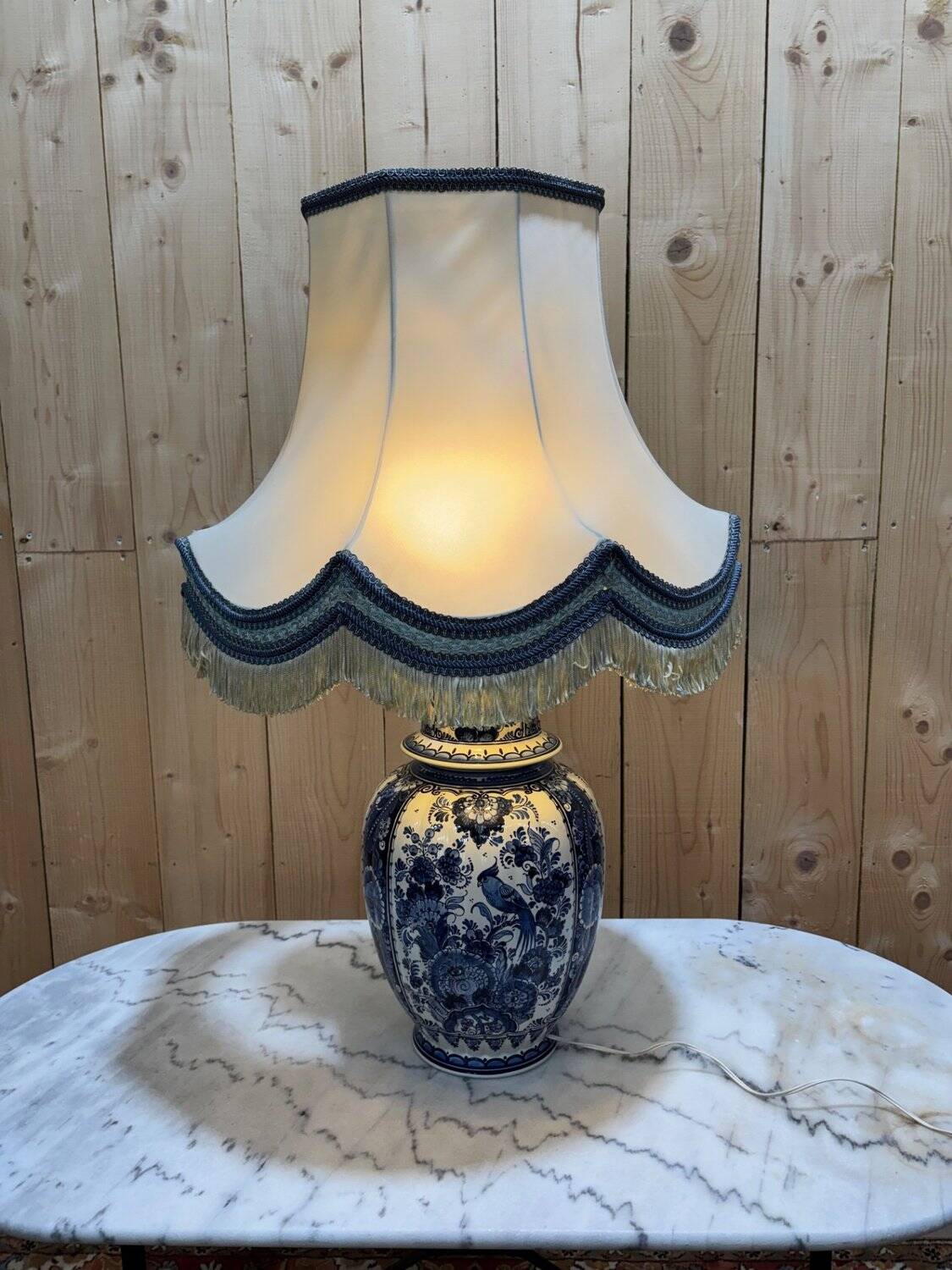Delft lamp in blue and white earthenware - height 80 cm