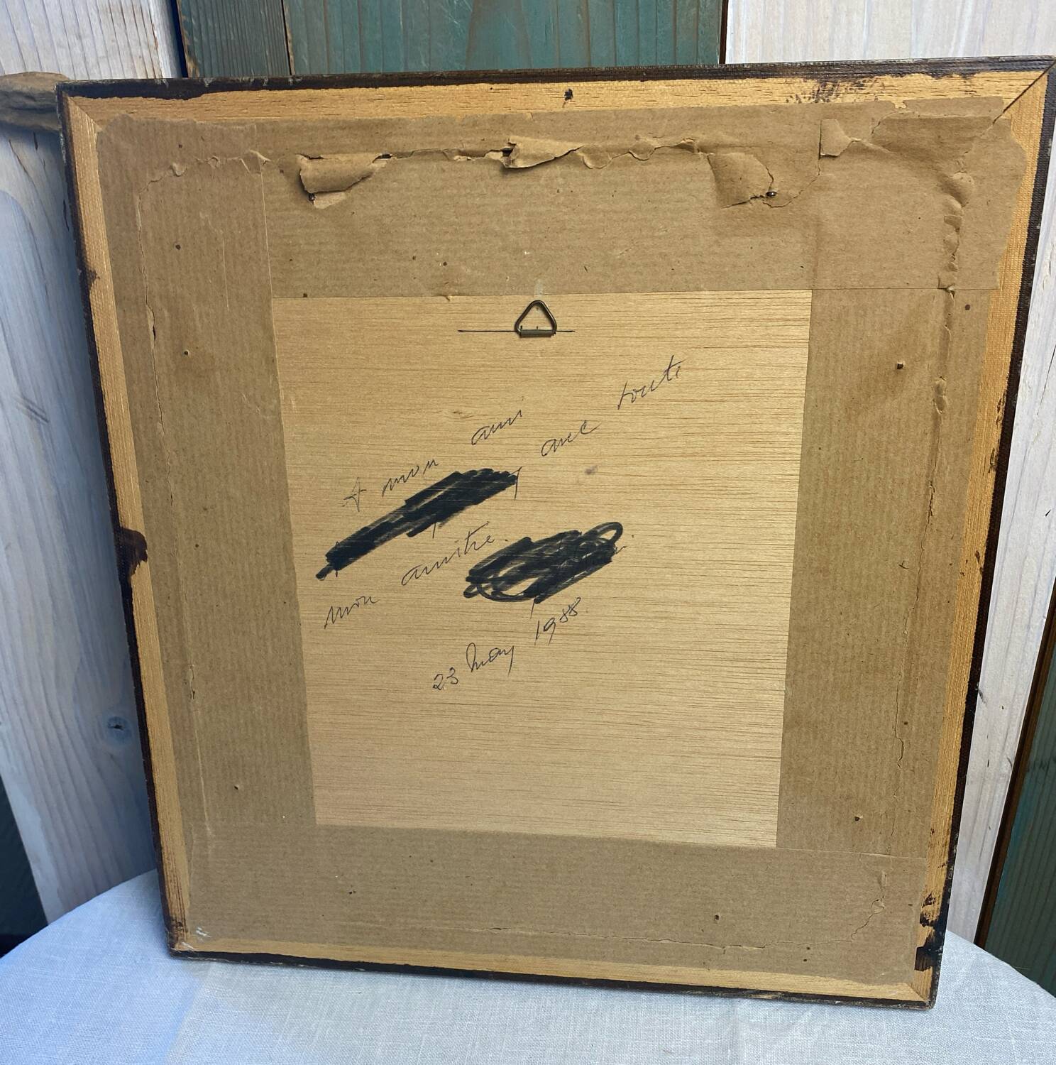 Framed old marine watercolor