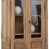 Two-door walnut showcase, 19th