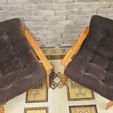 Pair of Yngve Ekström pine armchairs 1970