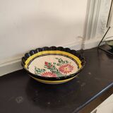 HB Quimper hollow earthenware dish with floral decoration