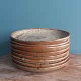 Dessert or cheese plates in Puisaye stoneware, Jean-Pierre Prud’homme