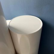 White floor lamp "Close Encounter" and plant stand by Kerst Koopman
