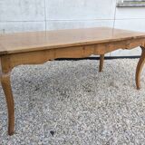 Provençal farmhouse table in blond cherry wood, Louis XV style.