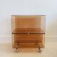 Cubic coffee table on casters in altuglas by Michel Dumas, France 1970