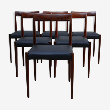 Set of 6 dinning chairs vintage rosewood model 77