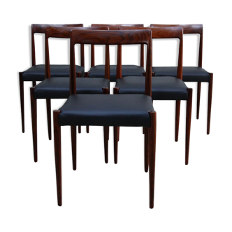 Set of 6 dinning chairs vintage rosewood model 77