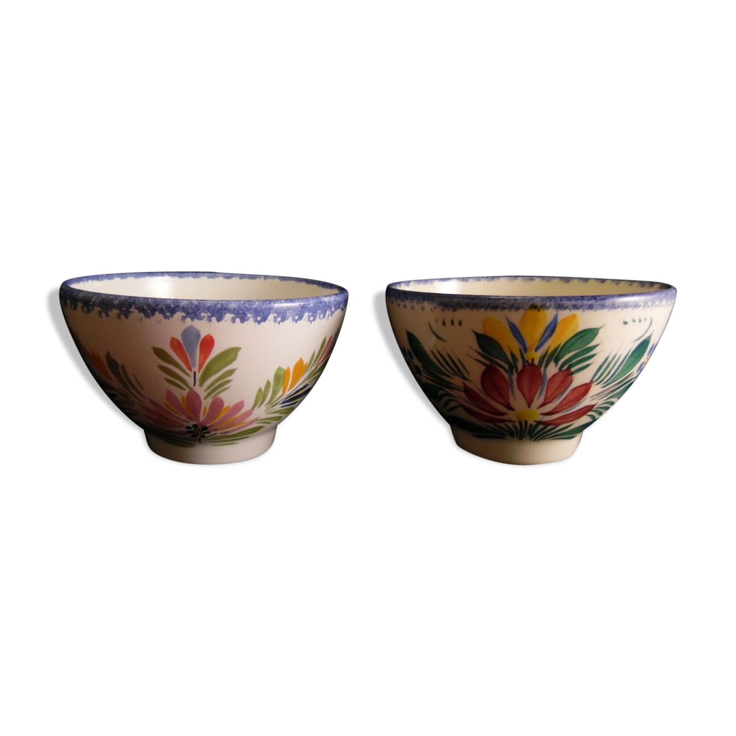 Pair of faent quimper cups artbreton faience
