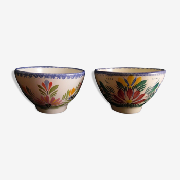 Pair of faent quimper cups artbreton faience