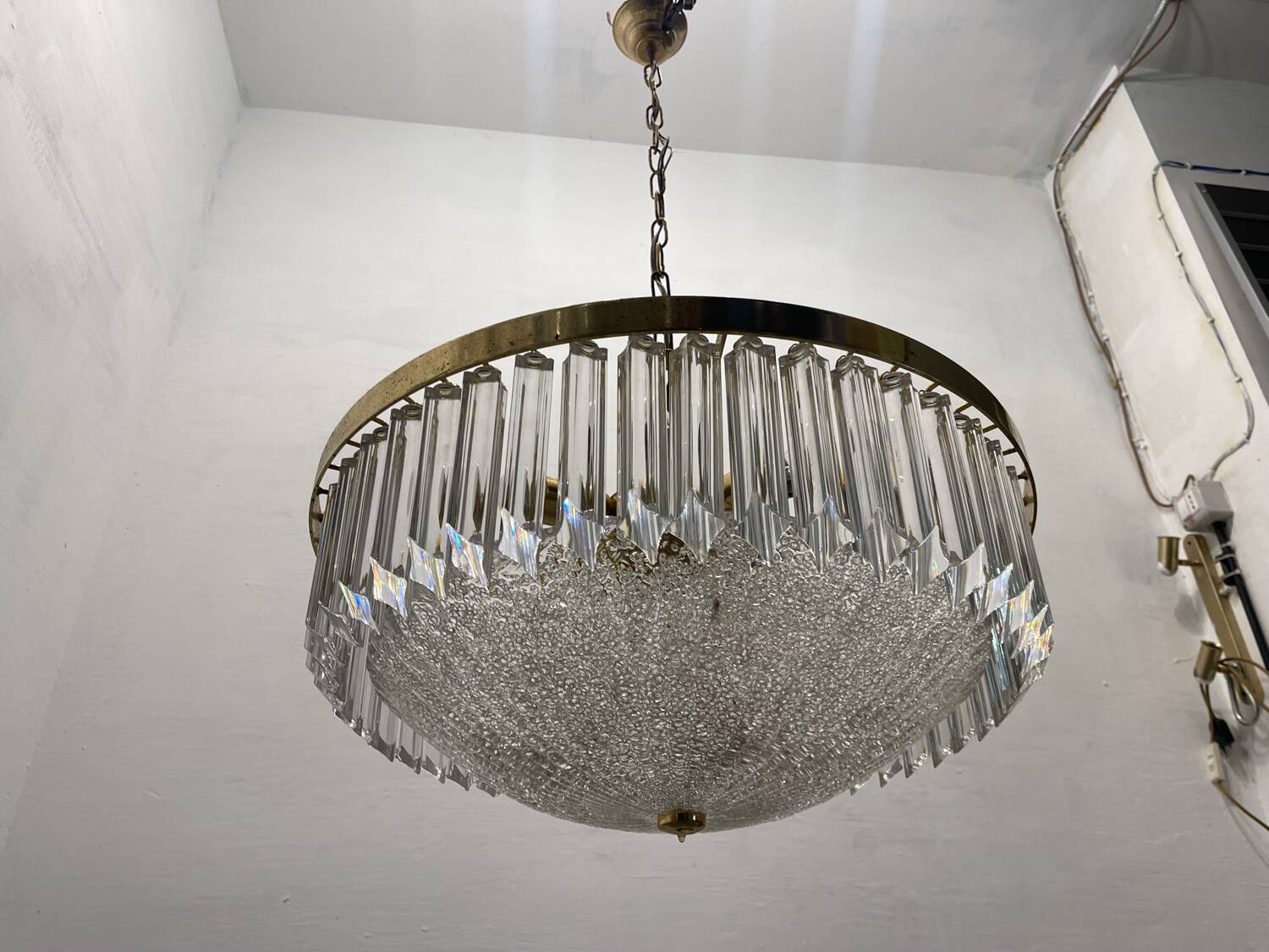 Large Murano Glass Trilobi Chandelier 1970’s