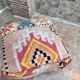 Handmade Berber Kilim pouf, floor cushion.