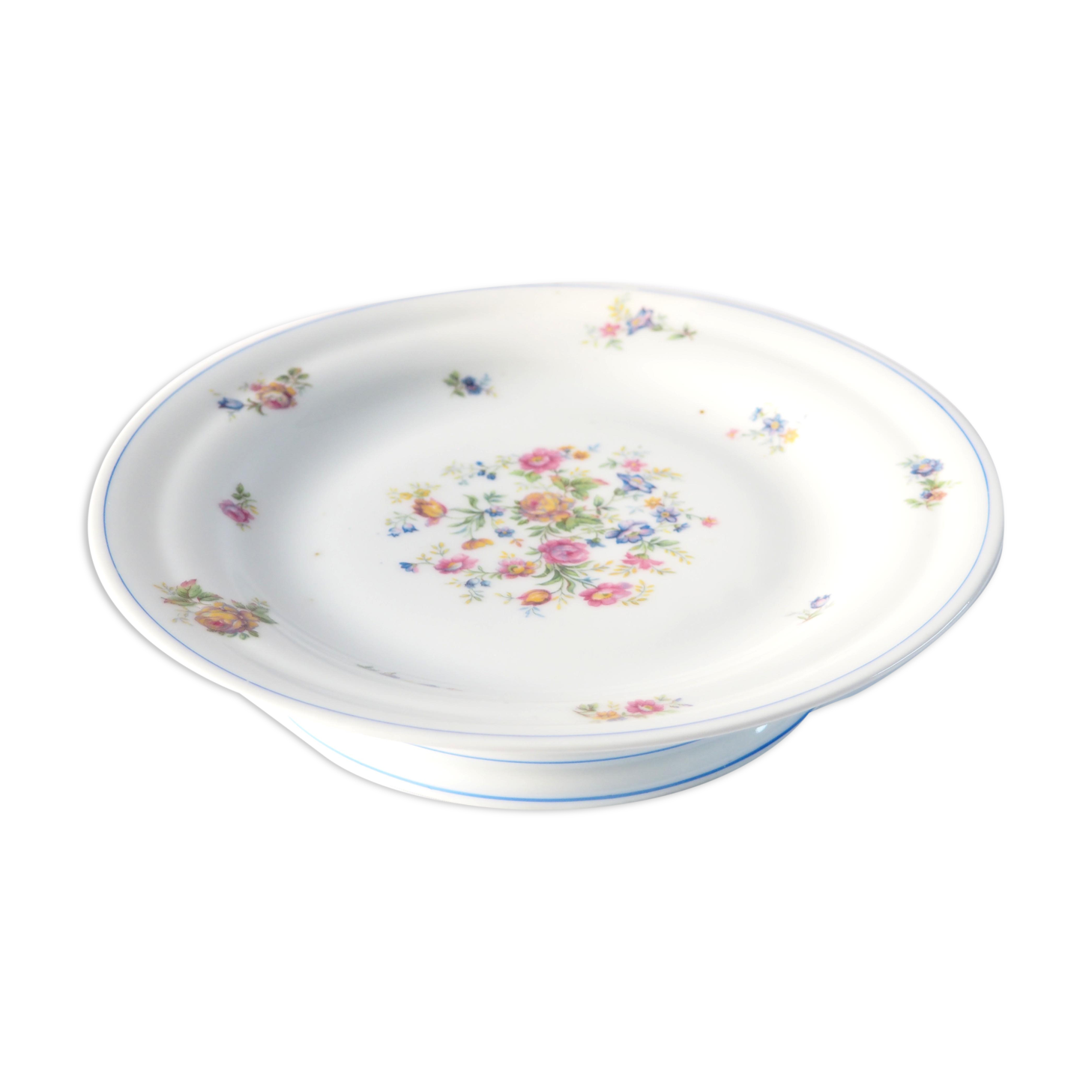 Flowered porcelain compotier