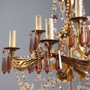 Antique bronze and crystal chandelier with 12 lights, Italy, 20th century.
