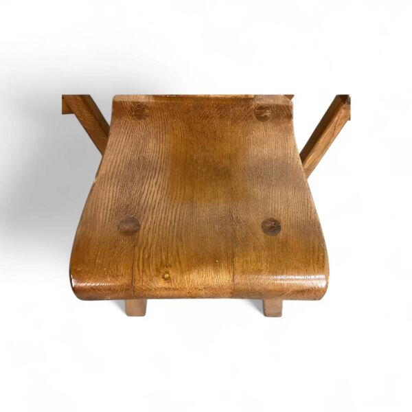 4 chaises de salle à manger brutalistes du milieu du siècle, Belgique / années 1970