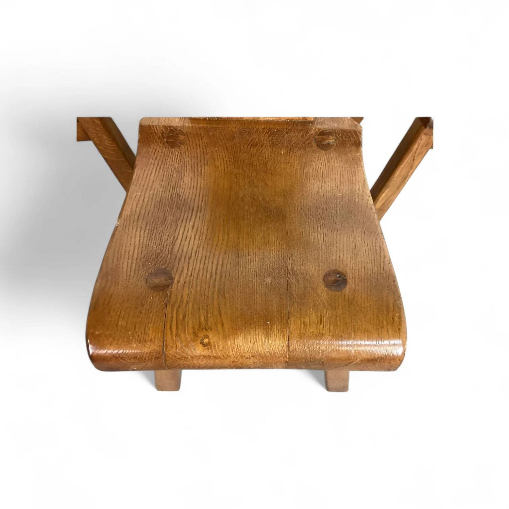 4 chaises de salle à manger brutalistes du milieu du siècle, Belgique / années 1970