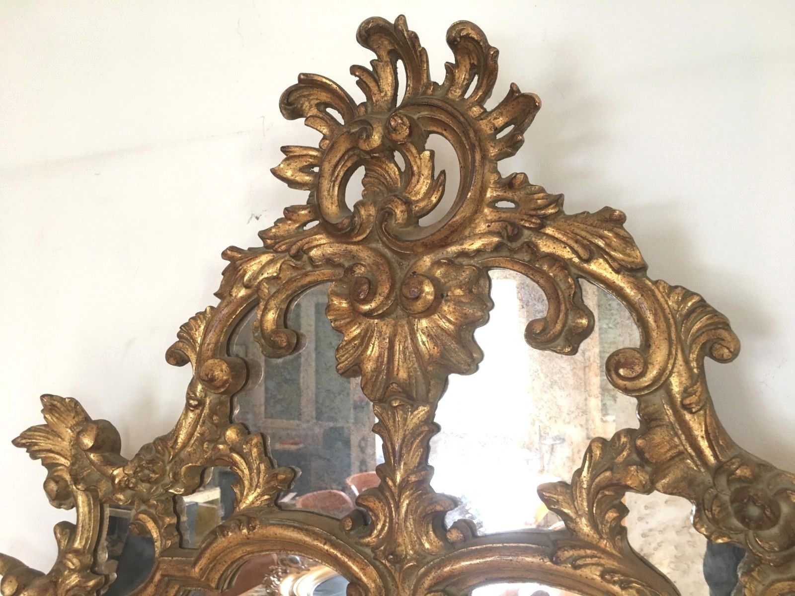 Gilded wooden rockery mirror XX century 140x83cm