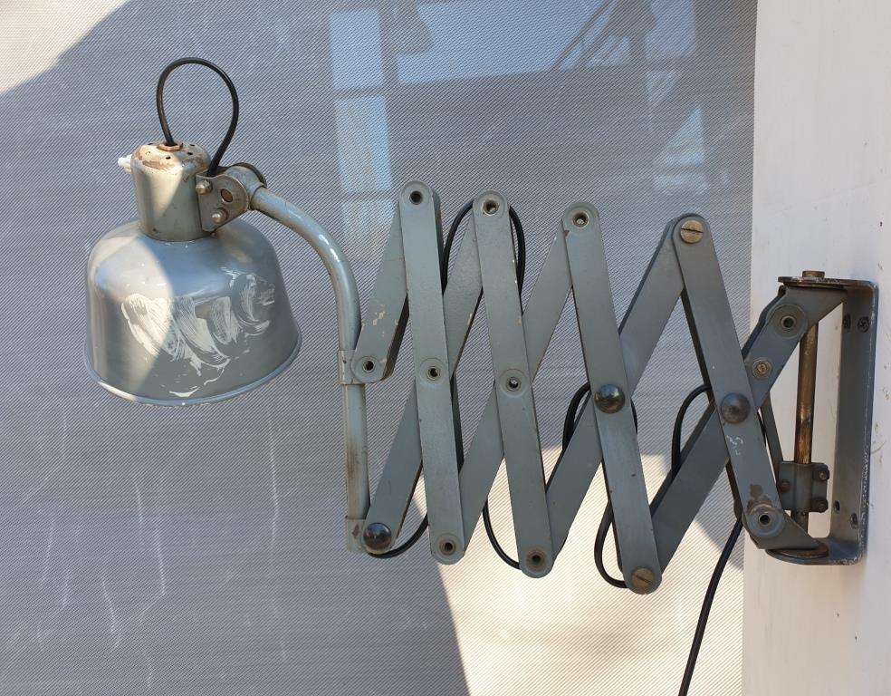 Workshop accordion lamp grey metal