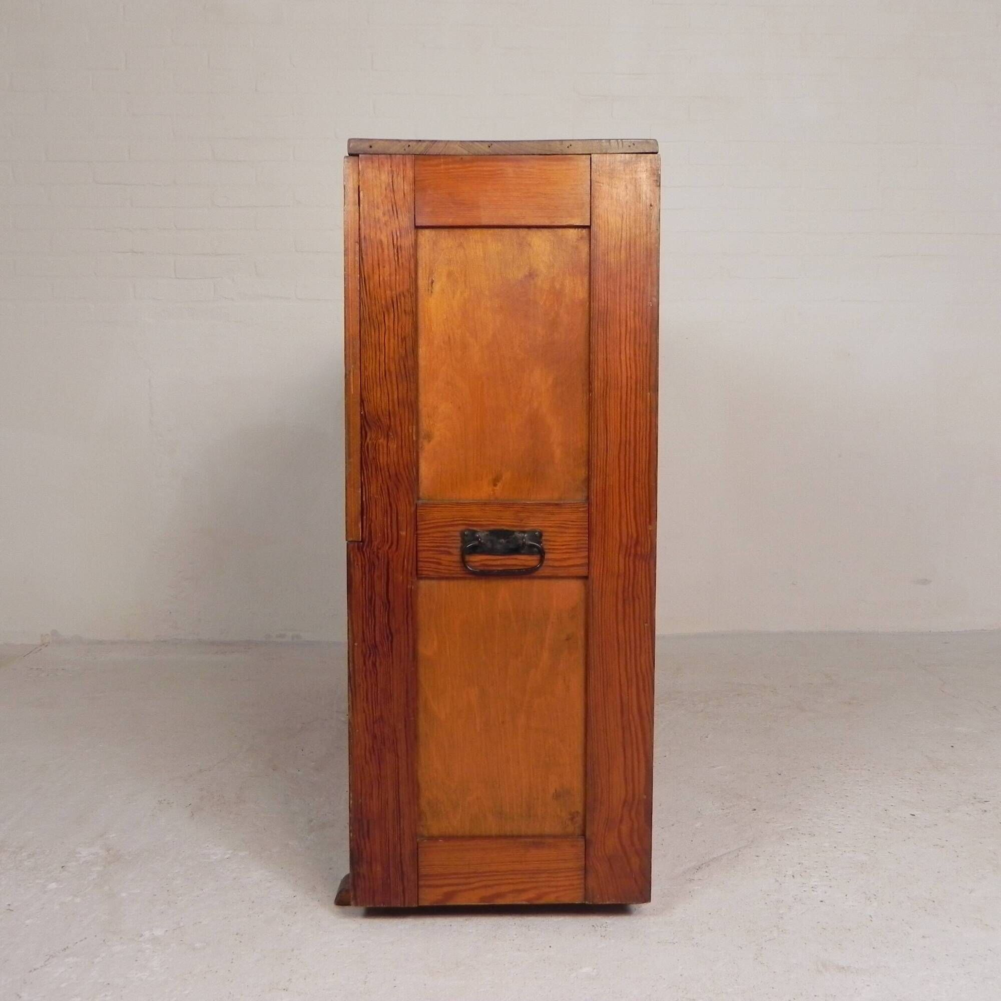 Pine school chart cabinet, architect's cabinet, map cabinet, 1930s