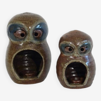 Pair of ceramic owls 1960