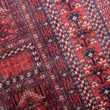 Handmade turkmen hachli vintage rug 142cm x 221cm 1960s